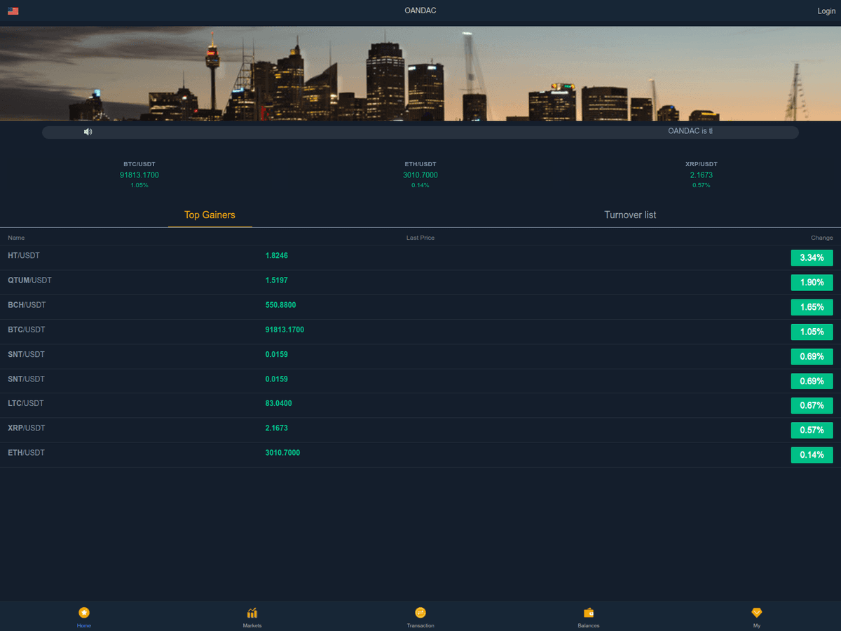 Screenshot der Webseite Oandaxe (oandaxe.com)