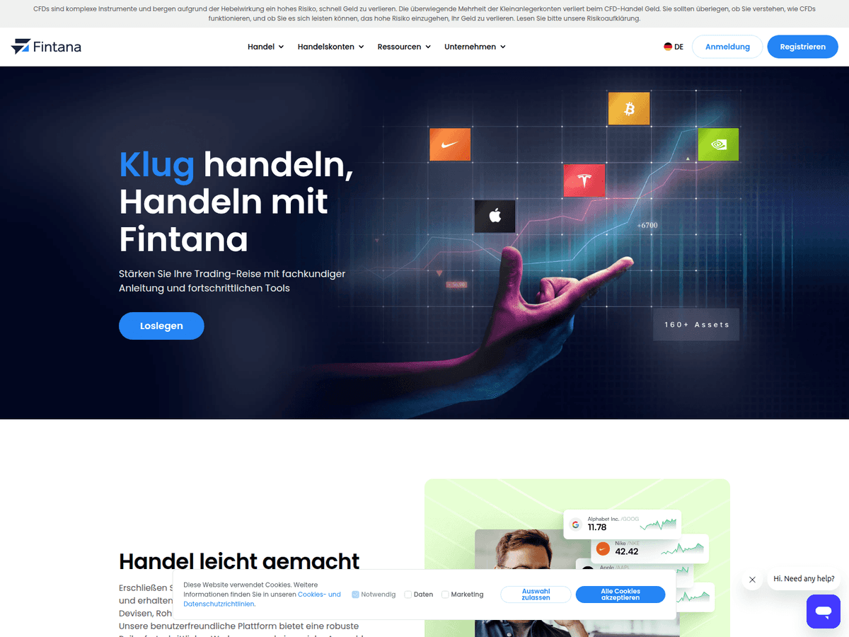 Screenshot von Fintana