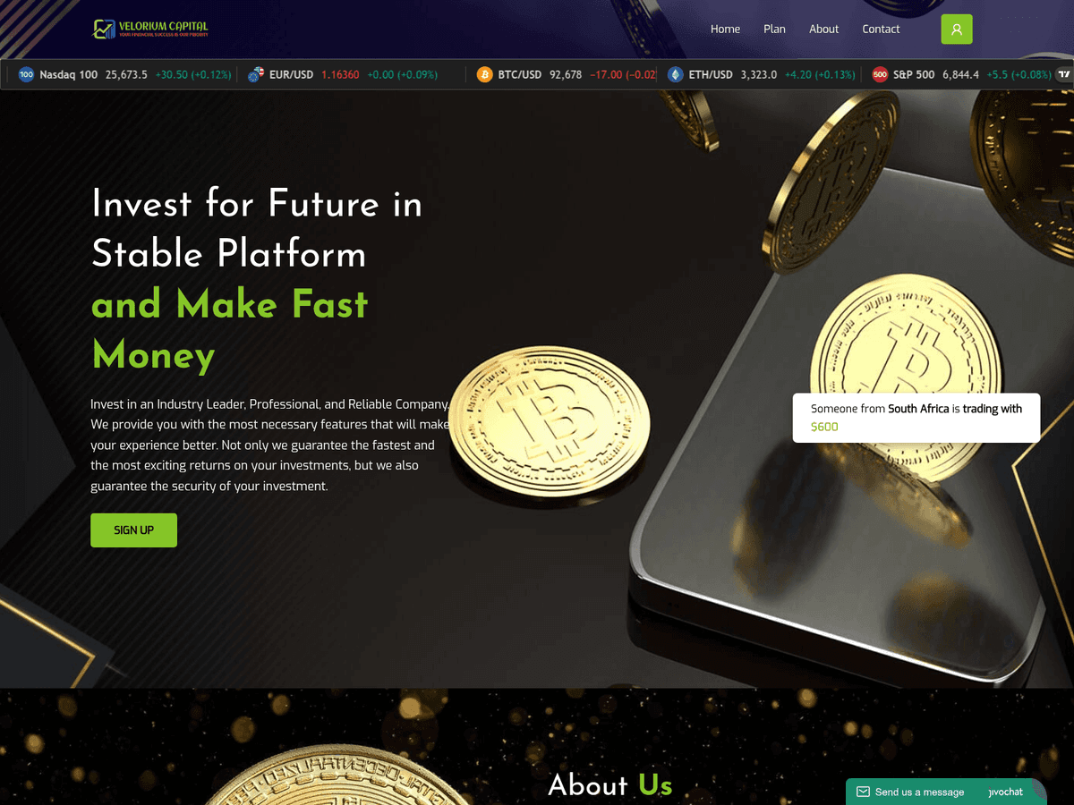 Screenshot von Veloriumcap