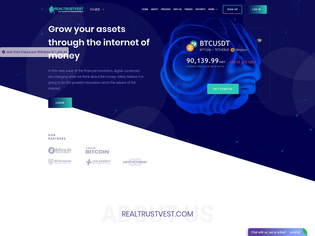 Screenshot von Realtrustvest