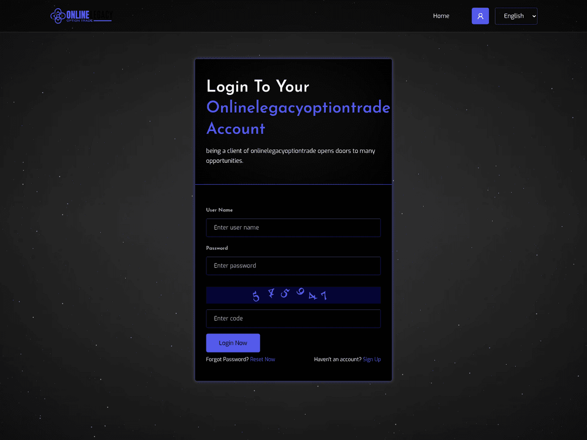 Screenshot von Onlinelegacyoptiontrade