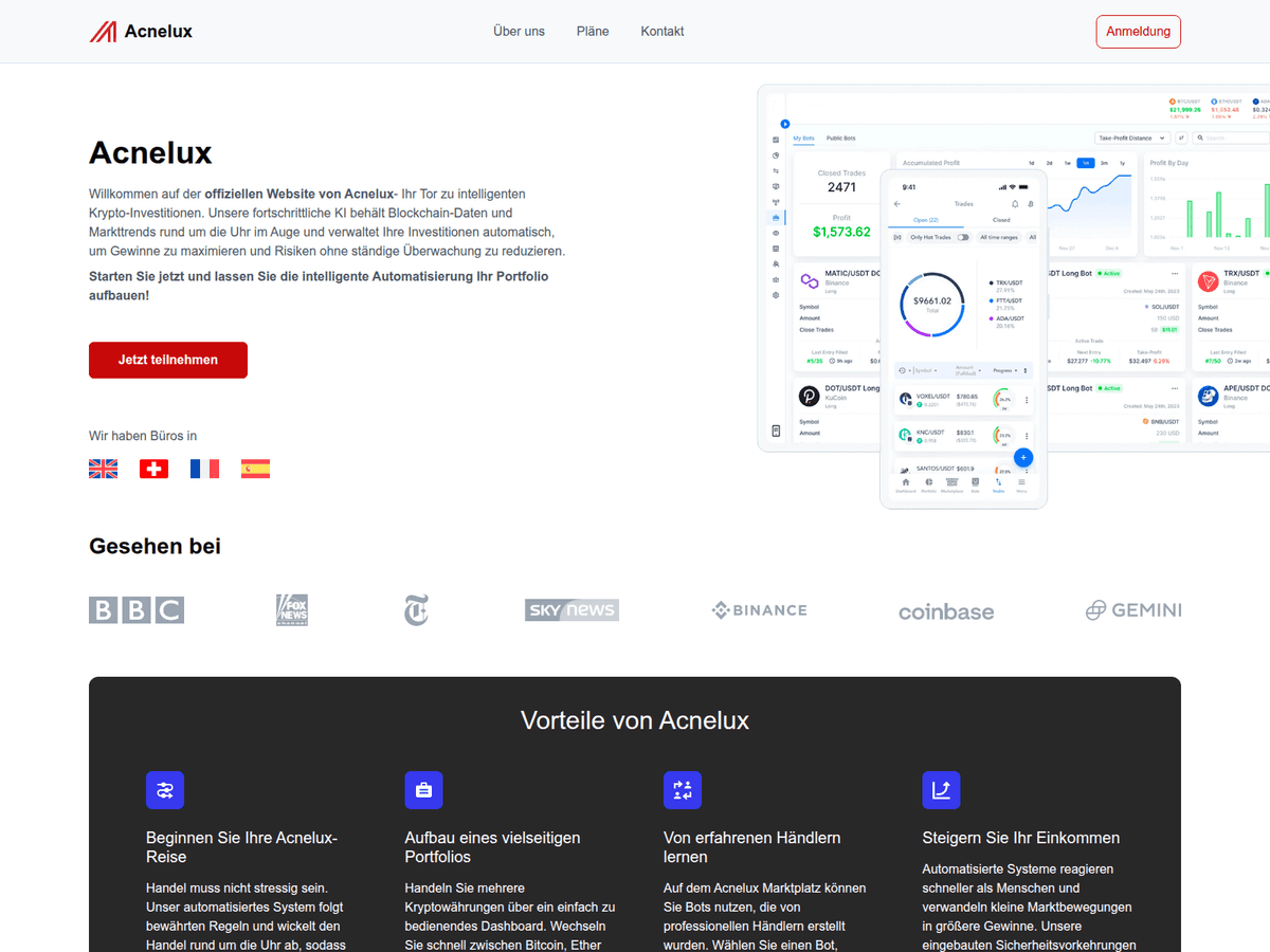Screenshot von Acnelux