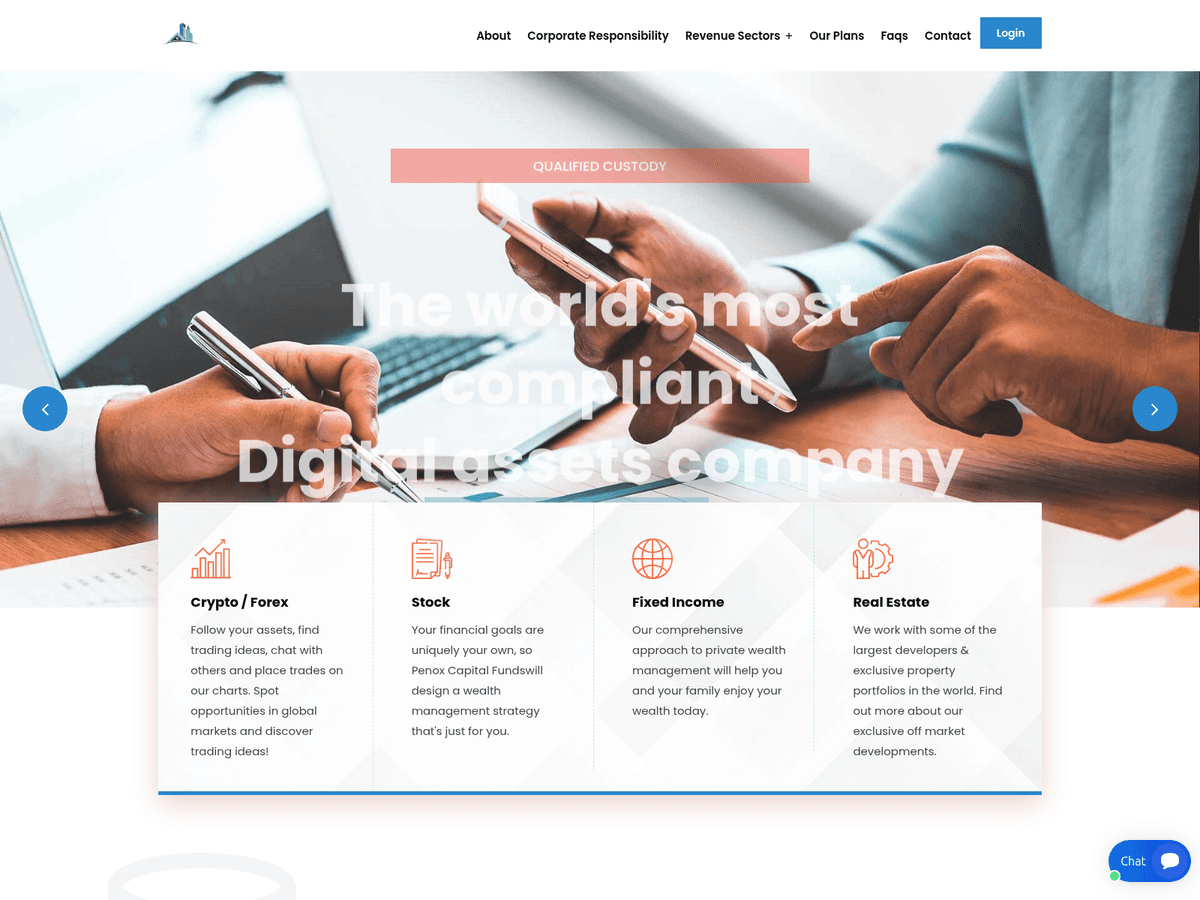 Screenshot der Webseite Penoxcapitalfunds (penoxcapitalfunds.ltd)