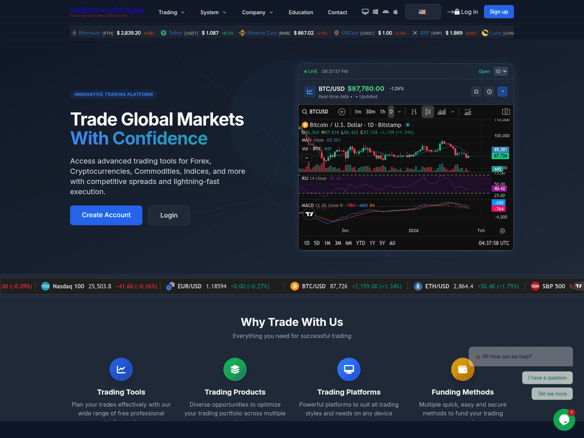 Screenshot von Goldenworldstock