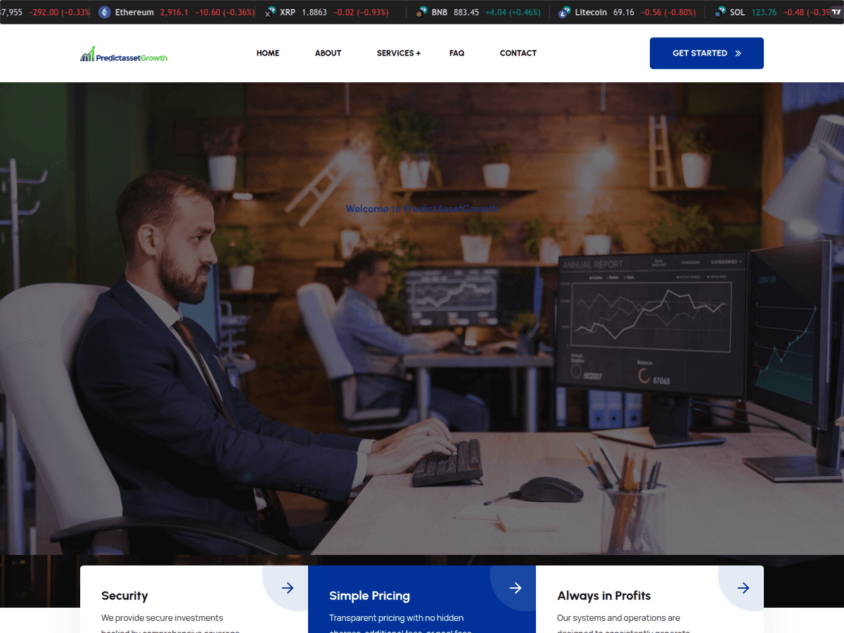 Screenshot von Predictassetgrowth