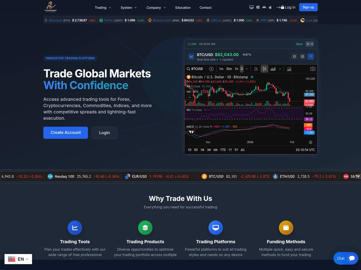 Screenshot von Titanmarket