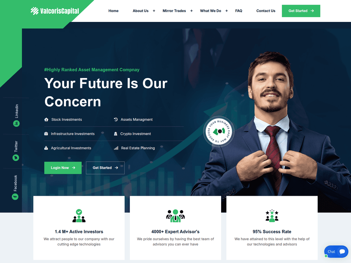 Screenshot von Valcoriscapital