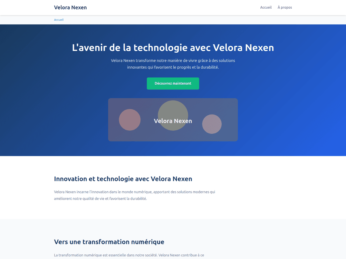 Screenshot von Velora Nexen App