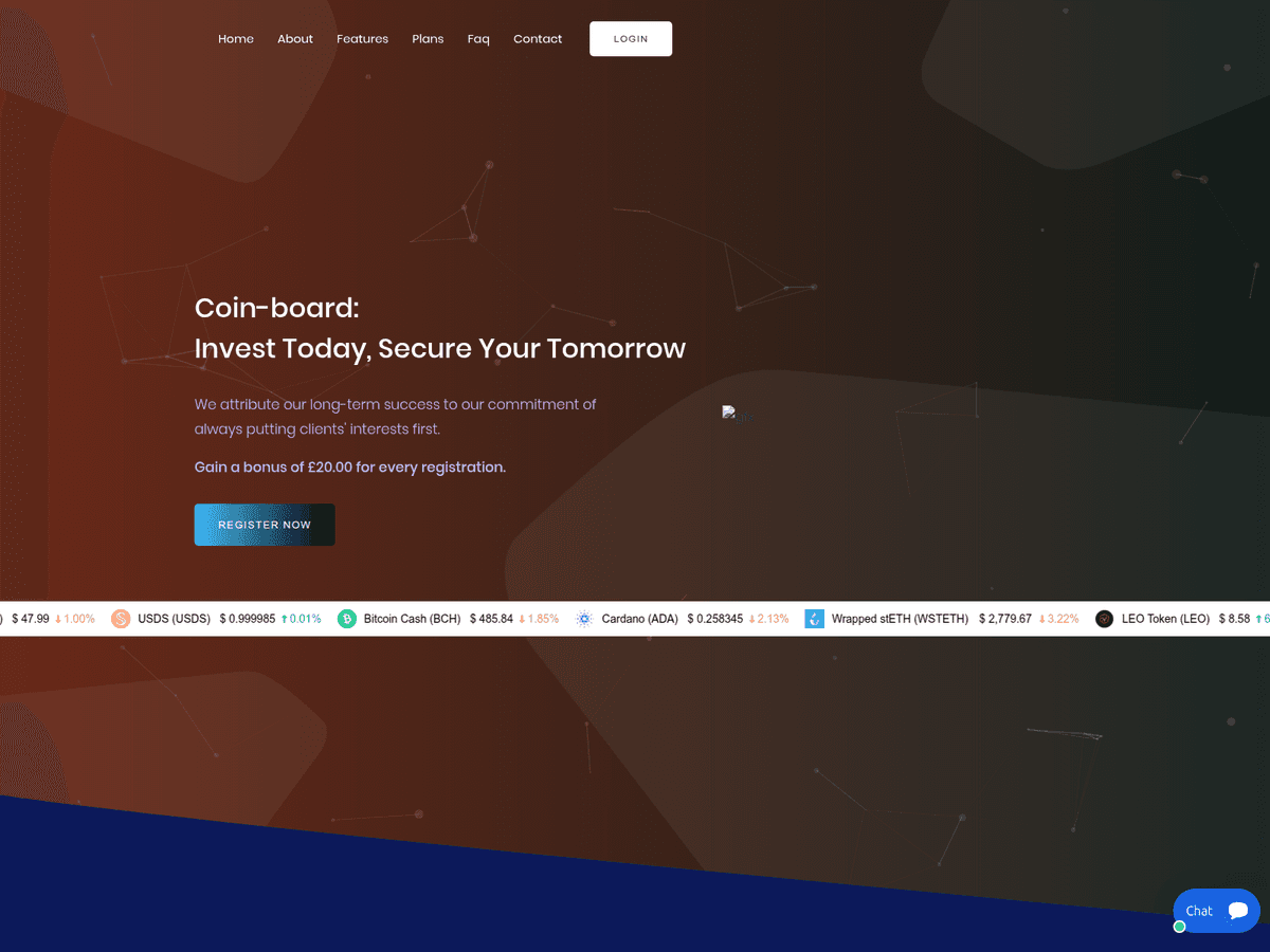 Screenshot von Coinboard