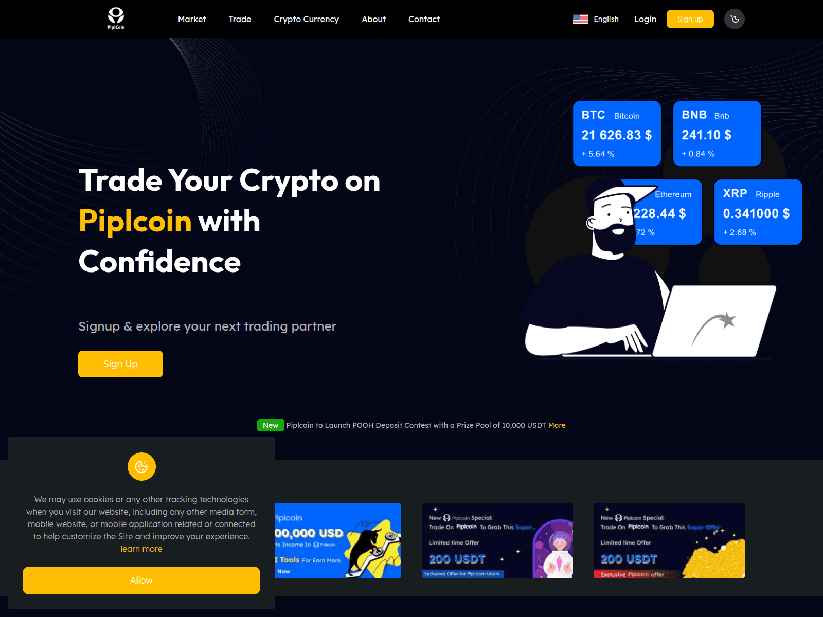Screenshot von Piplcoin