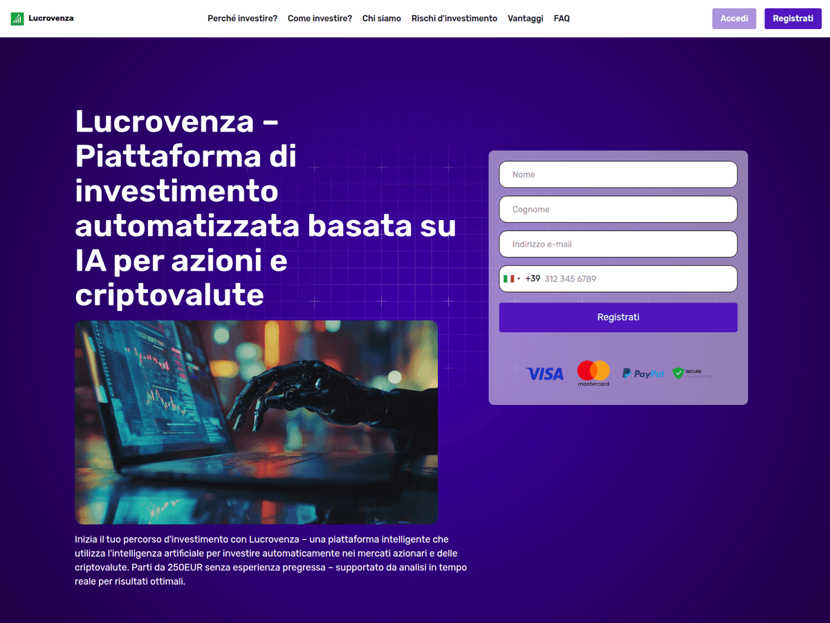 Screenshot von Lucrovenza