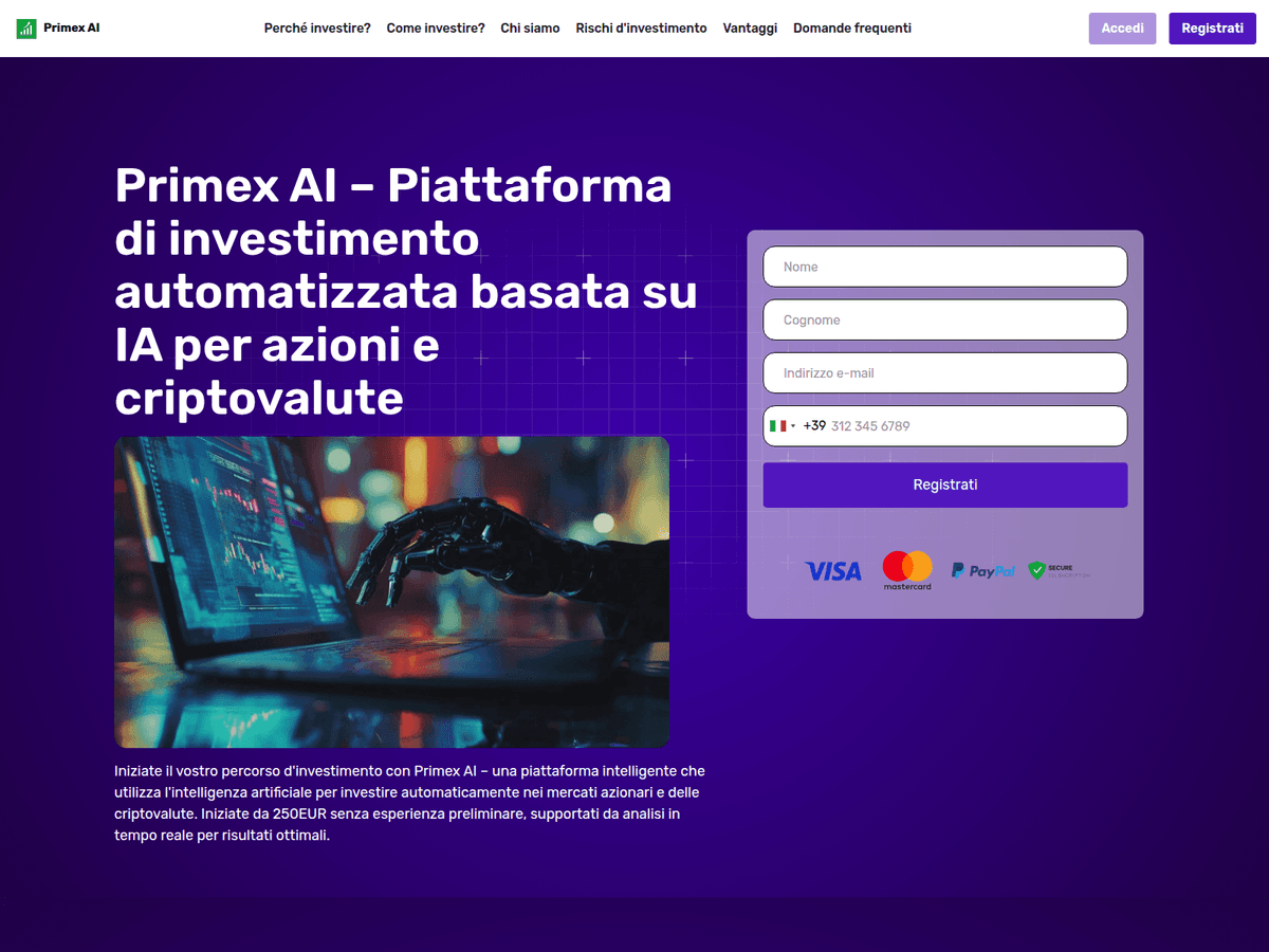 Screenshot von Primex Ai