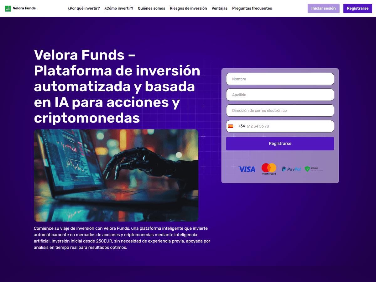 Screenshot von Velora Funds