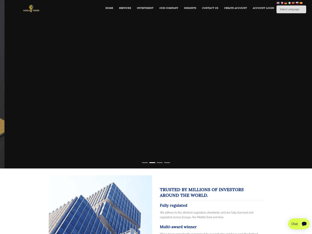 Screenshot von Auxillarytradesiq