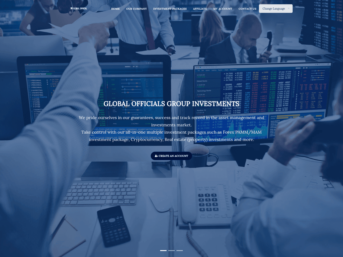 Screenshot von Global Officials