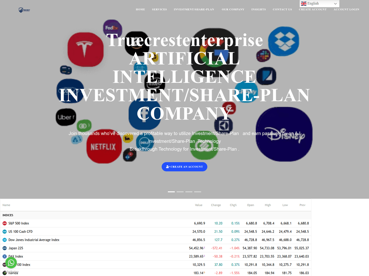 Screenshot von Truecrestenterprise