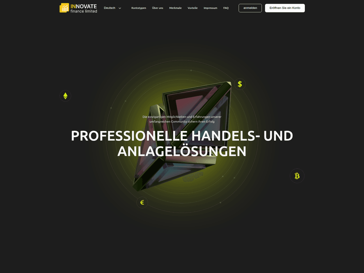 Screenshot von Innovatefin