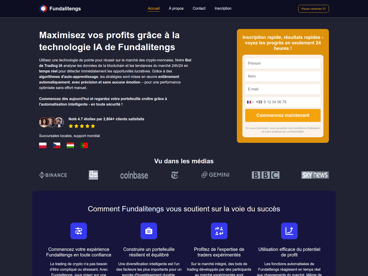 Screenshot der Webseite Fundalitengs (fundalitengs.net)