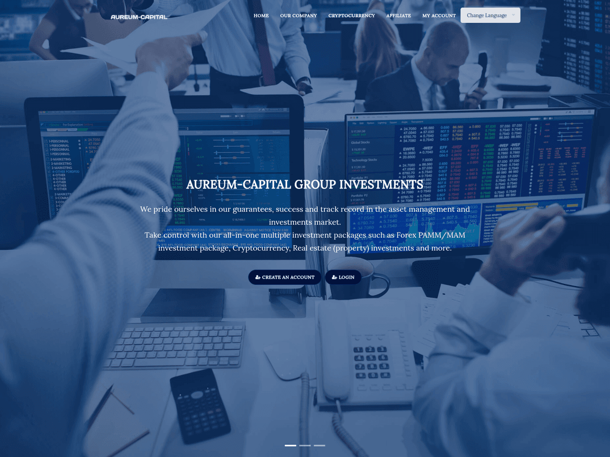 Screenshot von Aureum Capital