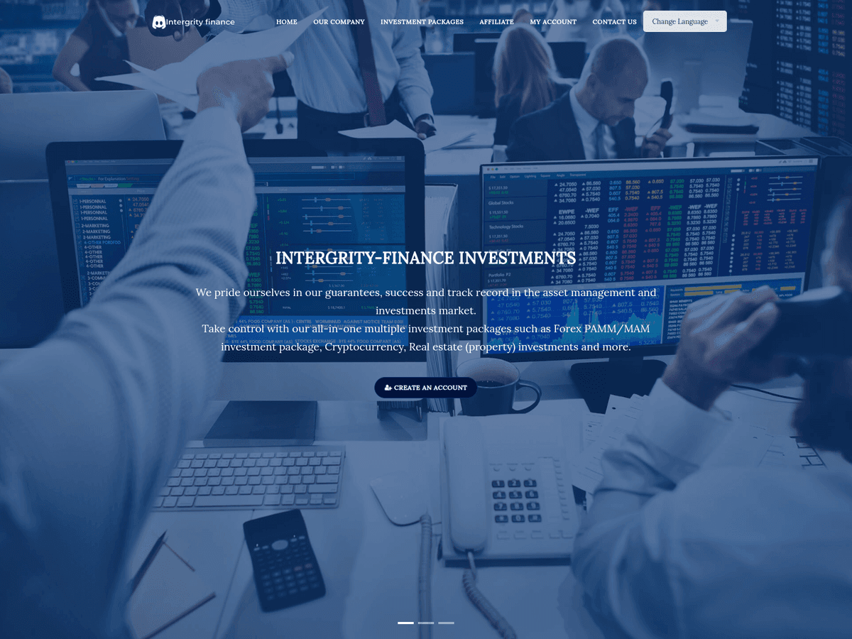 Screenshot von Intergrity Finance