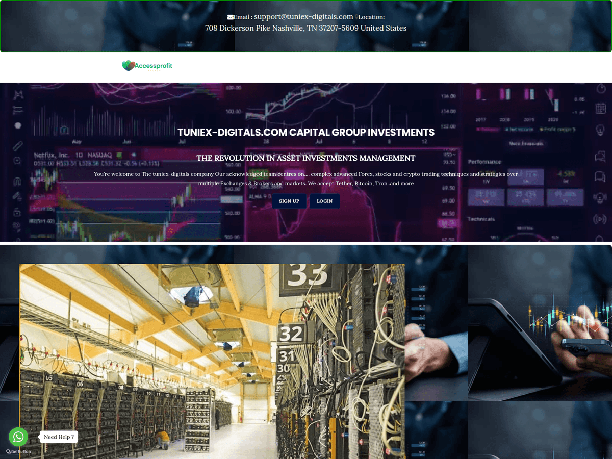 Screenshot von Tuniex Digitals