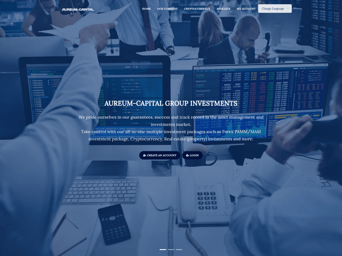 Screenshot von Aureum Capital