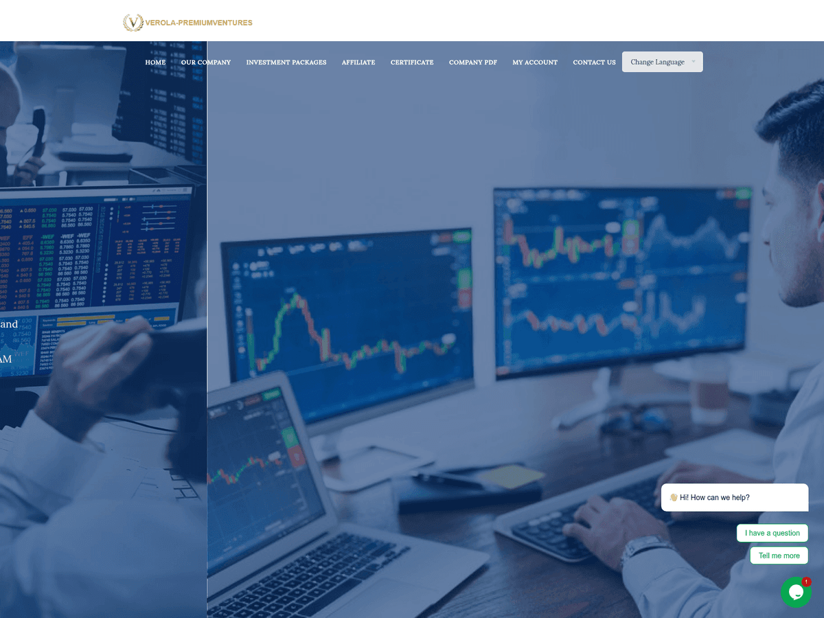 Screenshot der Webseite Verola Premiumventures (verola-premiumventures.xyz)