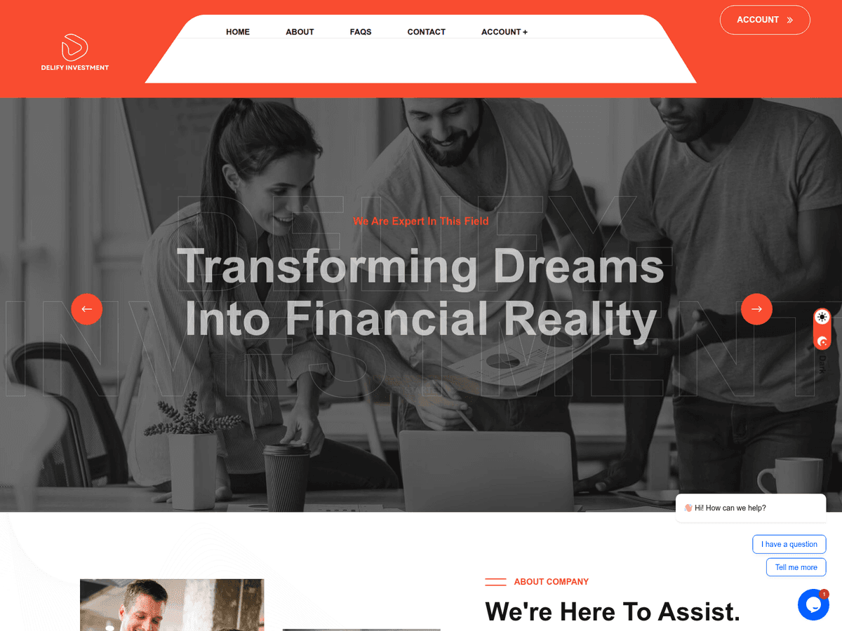 Screenshot von Delify Investment