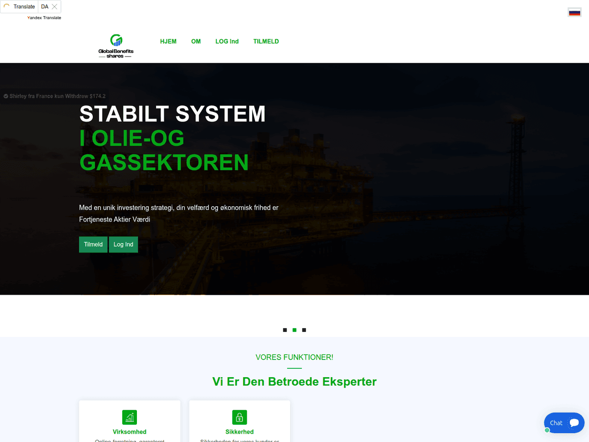 Screenshot von Global Benefitshares