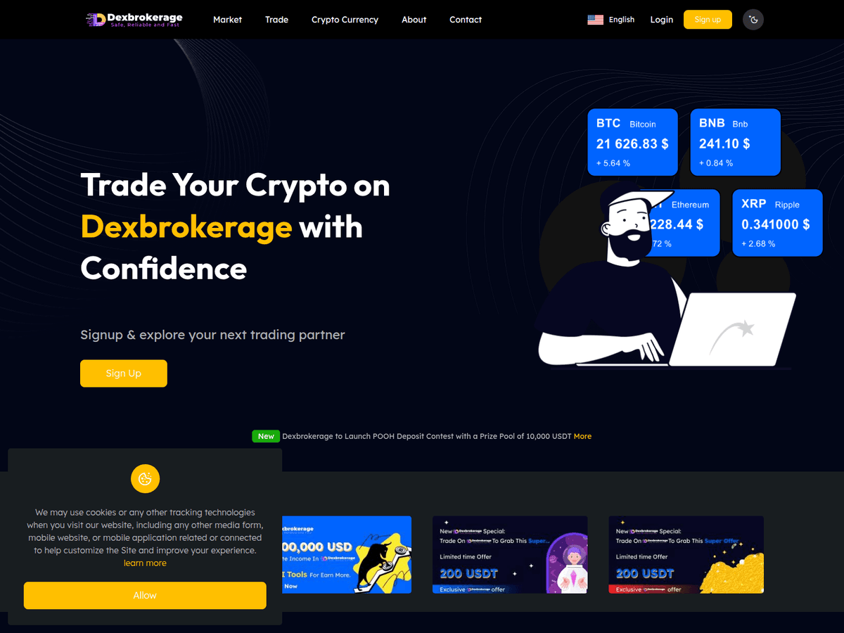 Screenshot von Dexbrokerage
