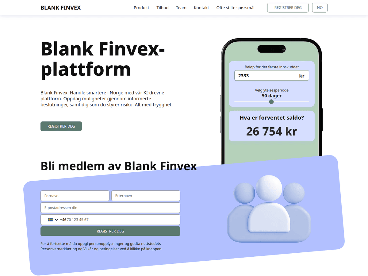 Screenshot von Blankfinvexapp