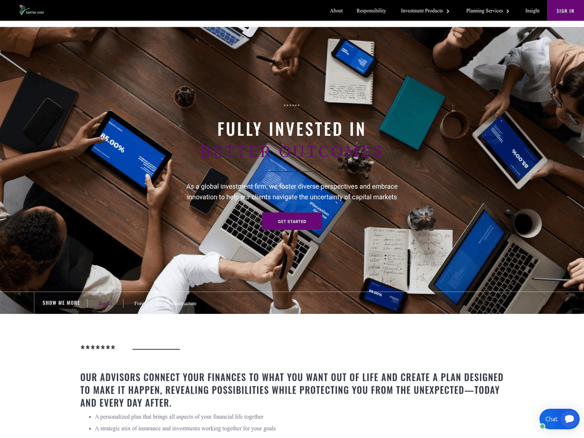 Screenshot der Webseite Capitalavax (capitalavax.com)