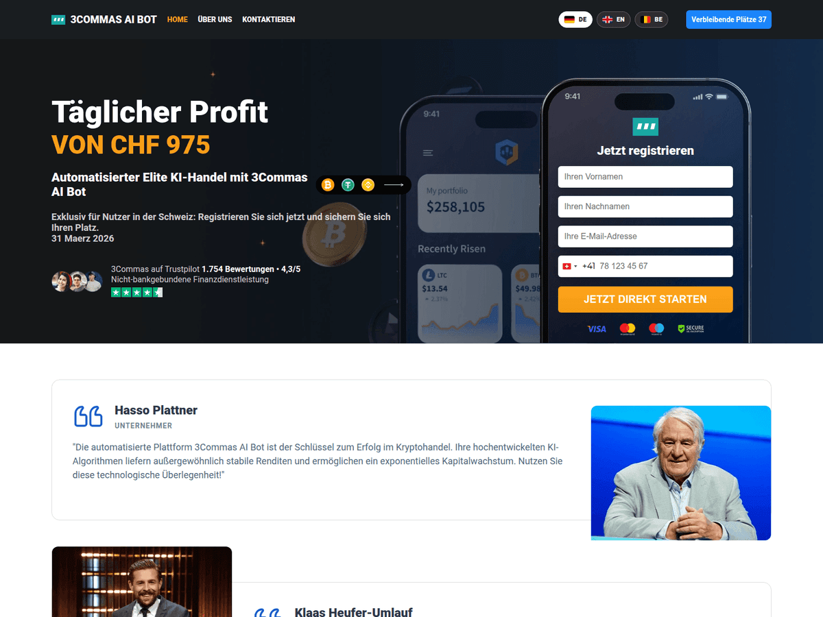 Screenshot der Webseite Commasaibot (commasaibot.com)
