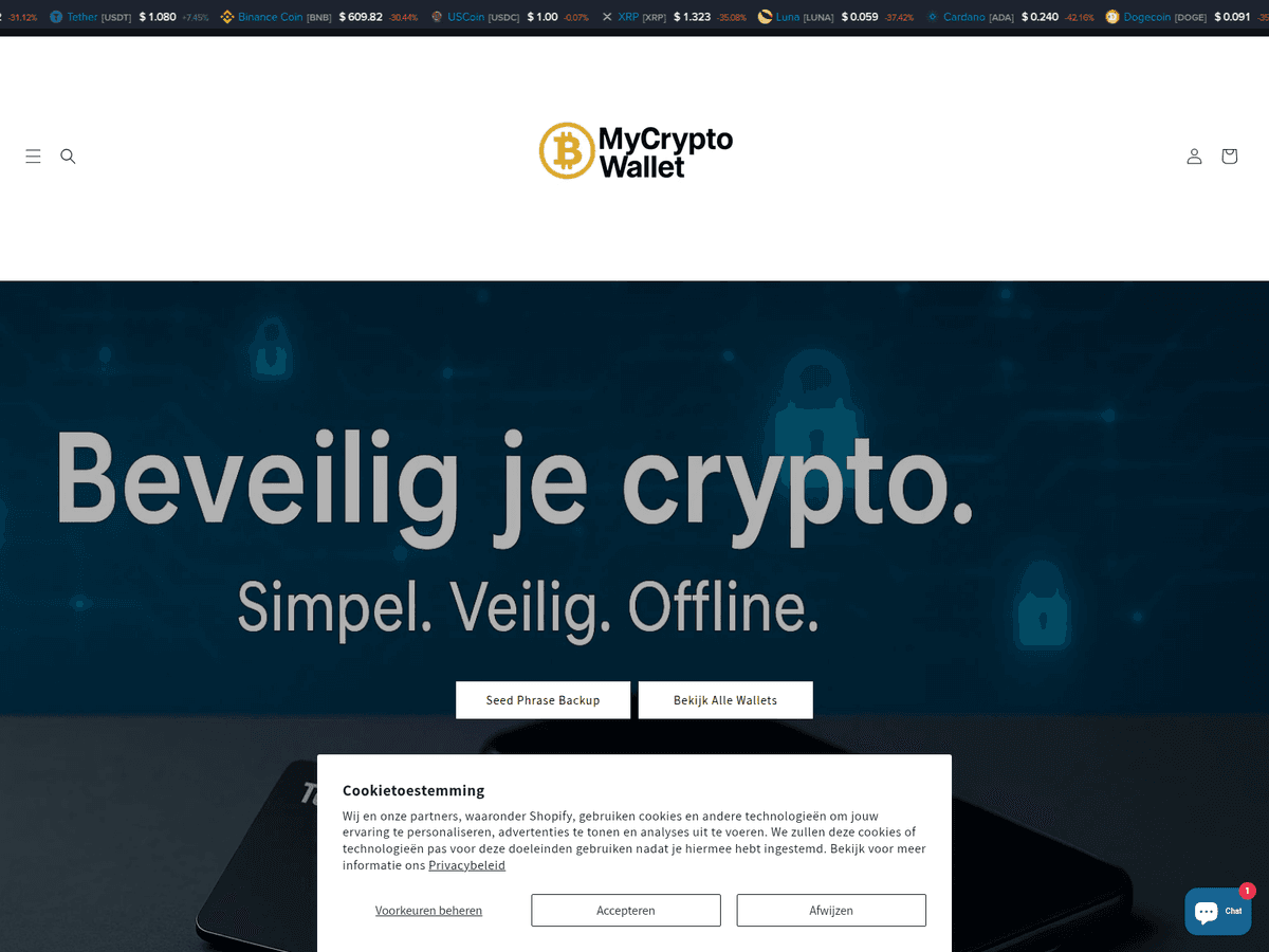 Screenshot von Mycryptowallet