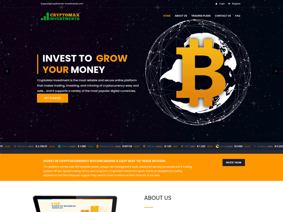 Screenshot von Cryptosmax Investment