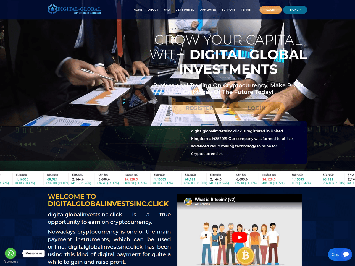 Screenshot von Digitalglobalinvestsinc