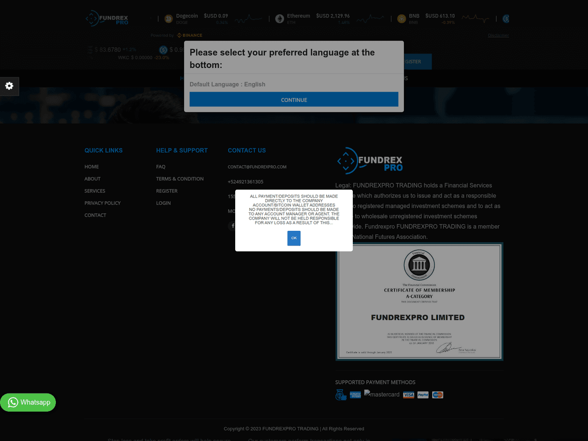 Screenshot von Fundrexpro