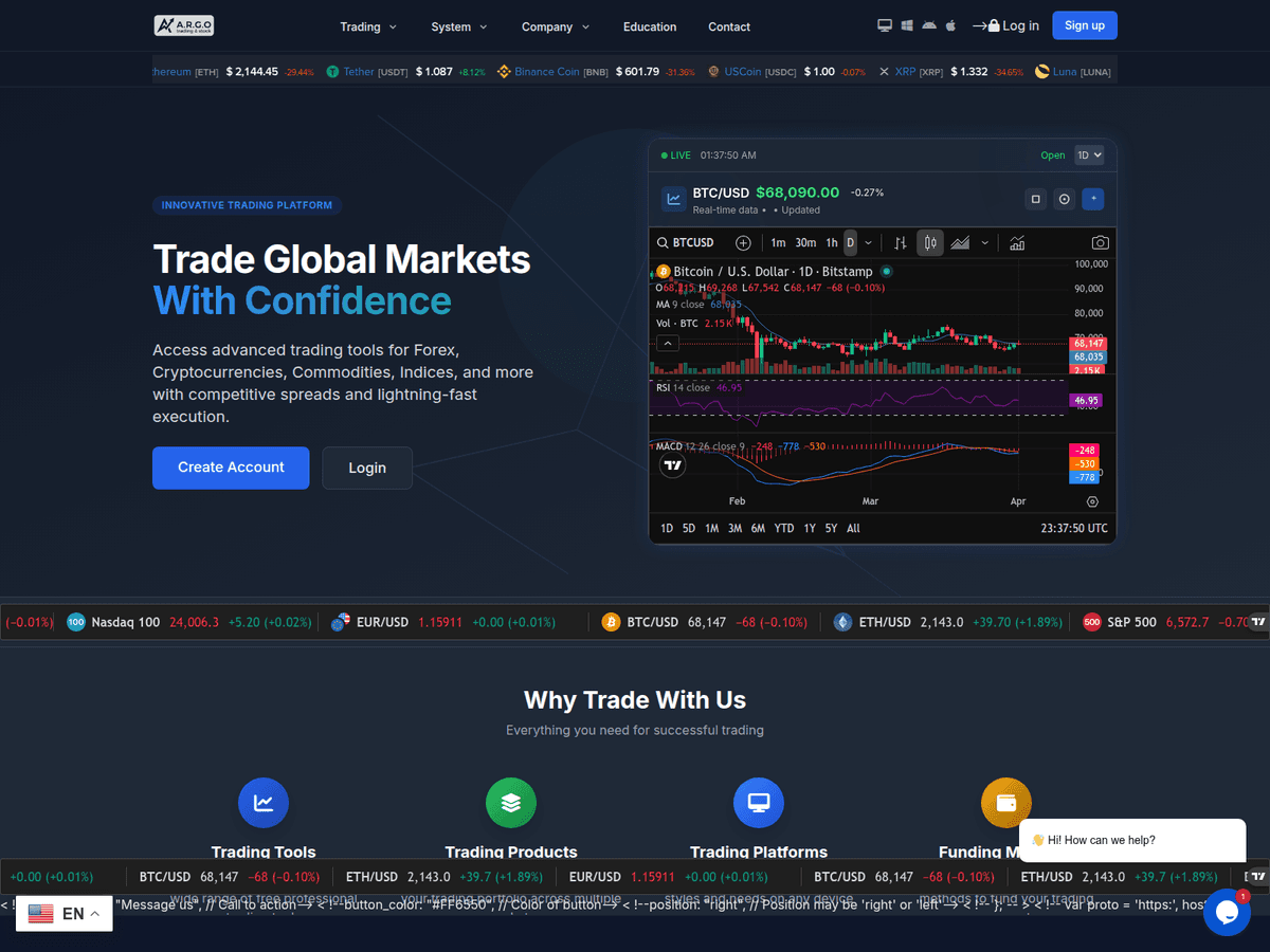 Screenshot von Argotradinginvestment