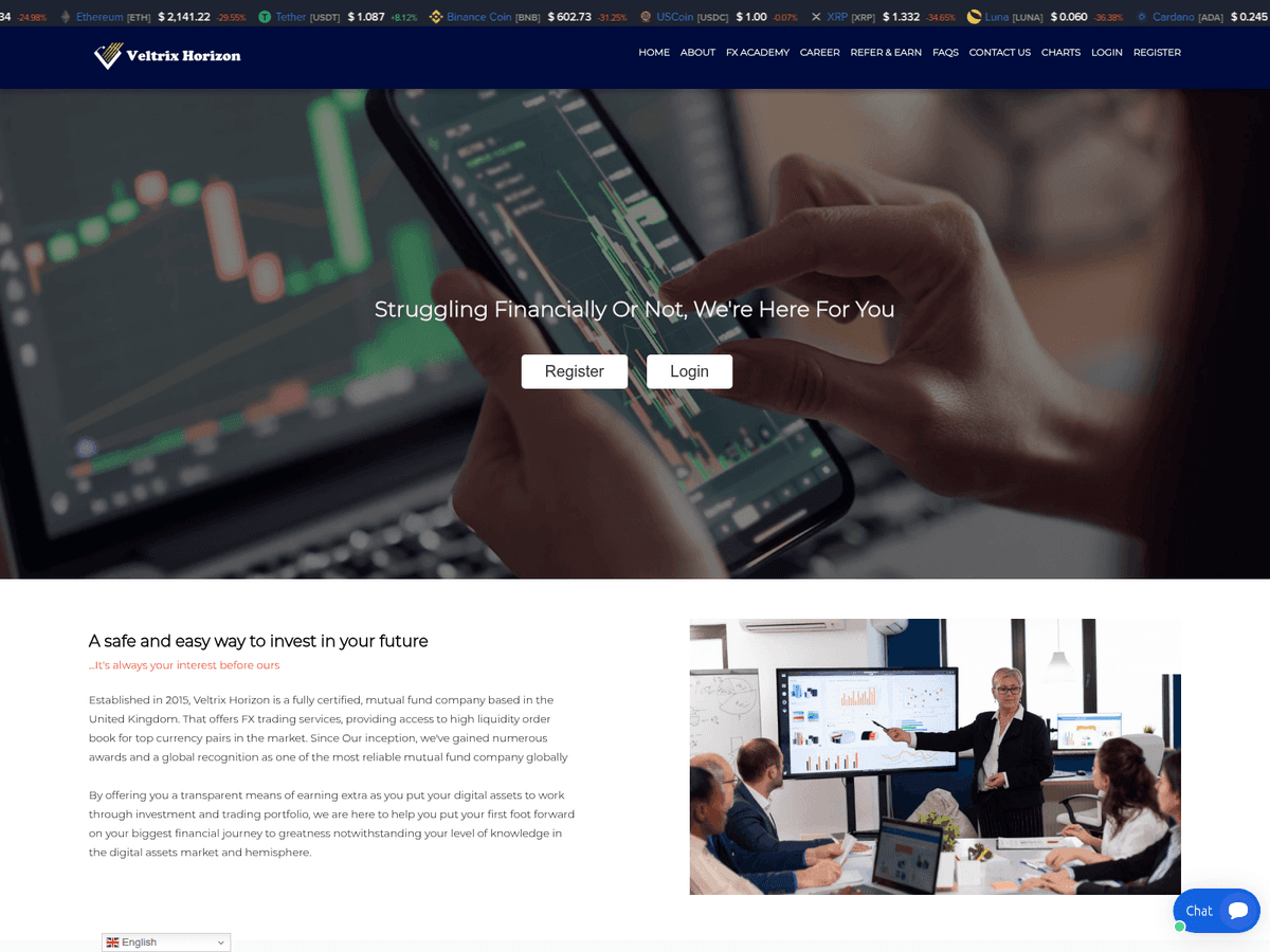 Screenshot von Bitexhorizon