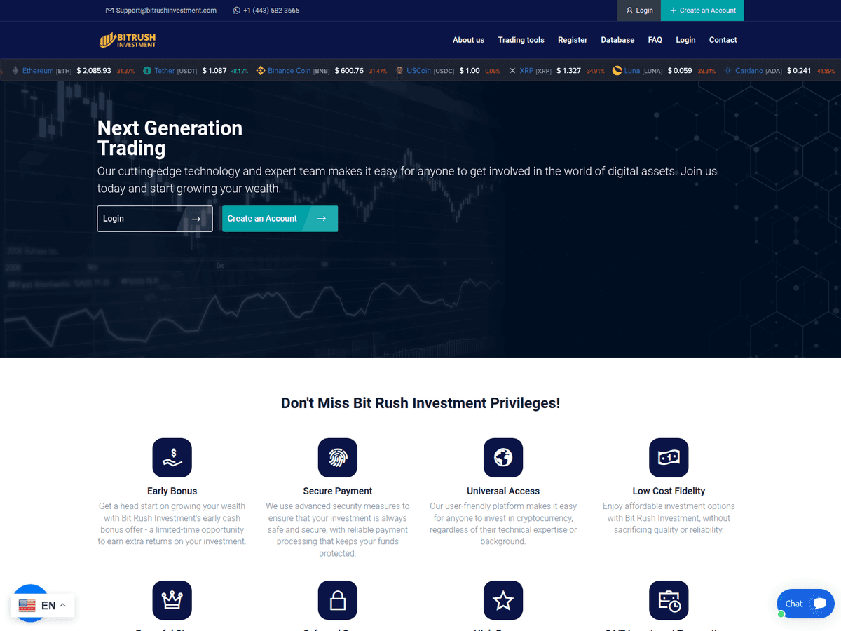Screenshot von Bitrushinvestment