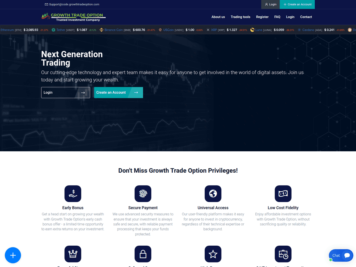 Screenshot von Growthtradeoption