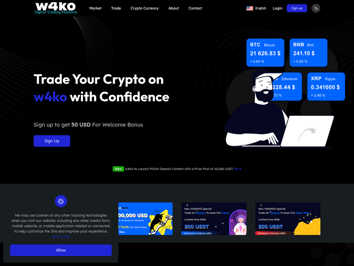 Screenshot der Webseite W4ko (w4ko.com)
