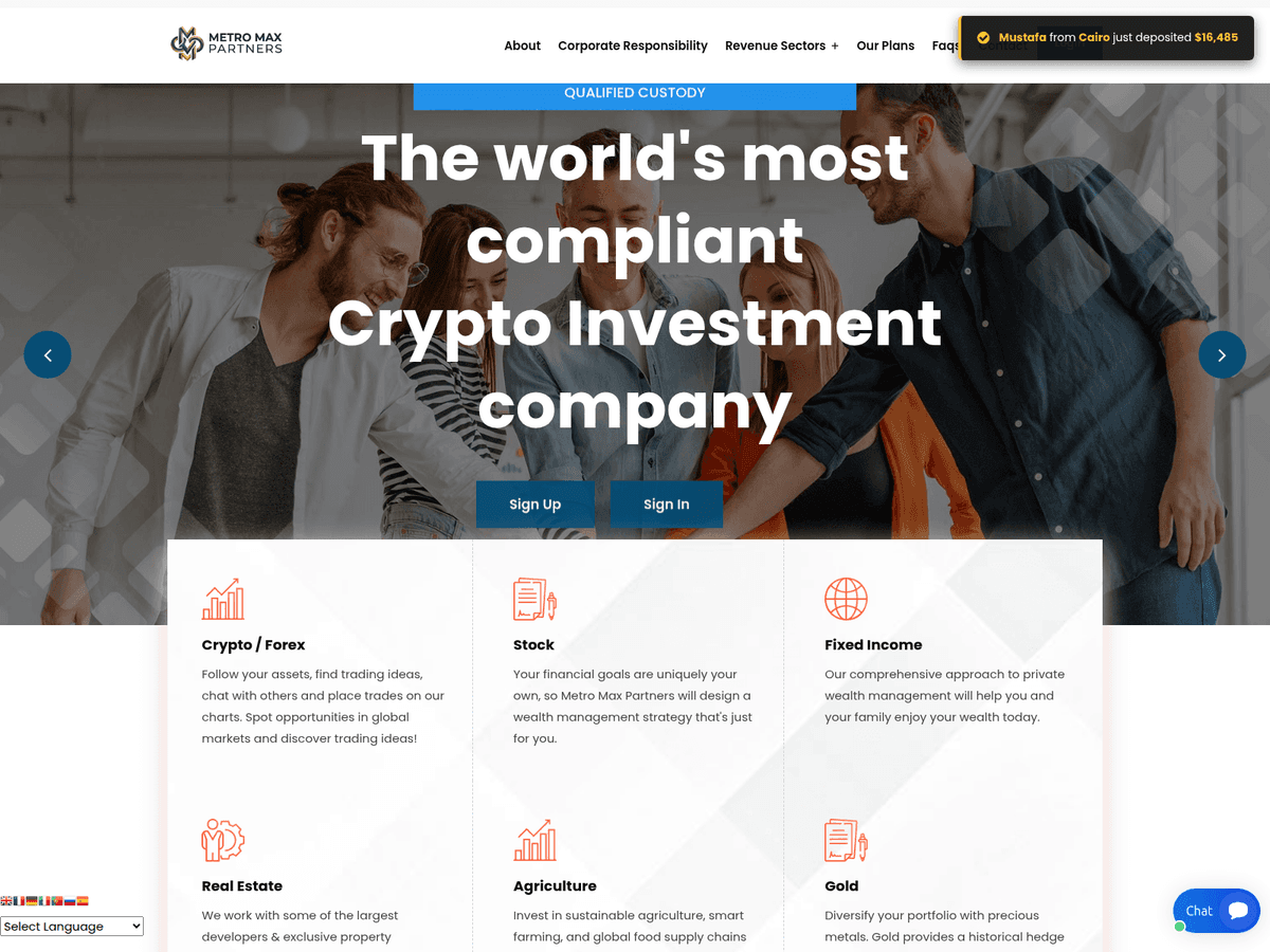 Screenshot von Metromaxpartners