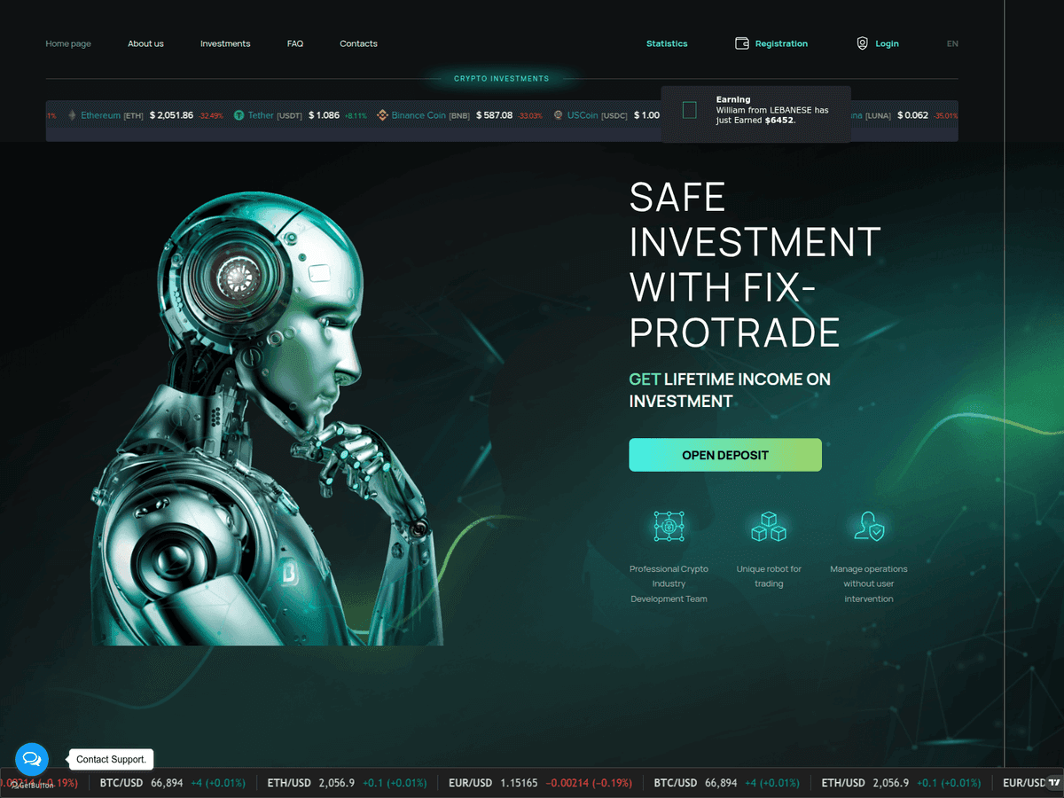 Screenshot von Fixprotrade