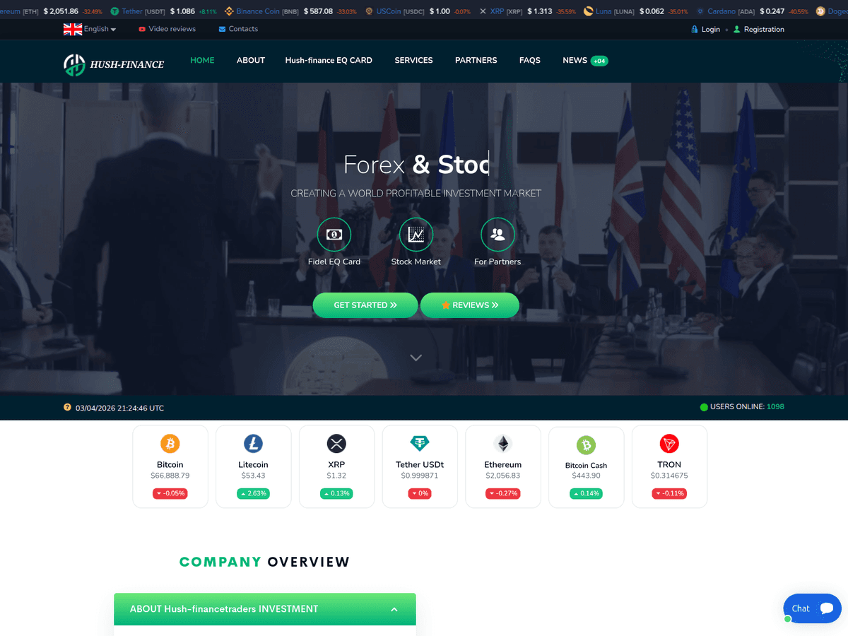 Screenshot von Hush Financetraders