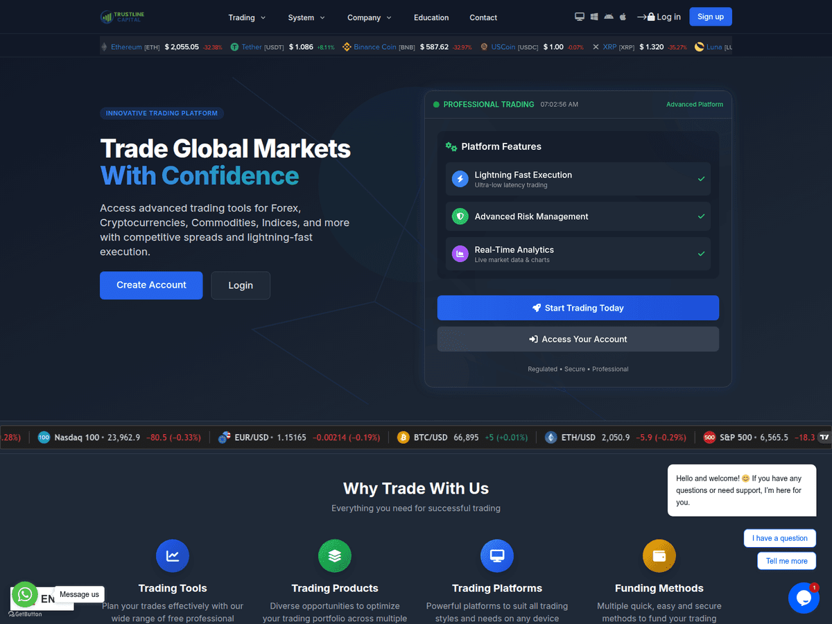 Screenshot von Trustlinecapital