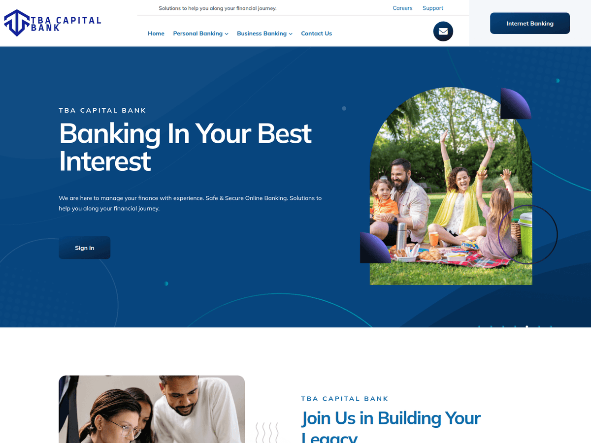 Screenshot von Tbacapitalbank