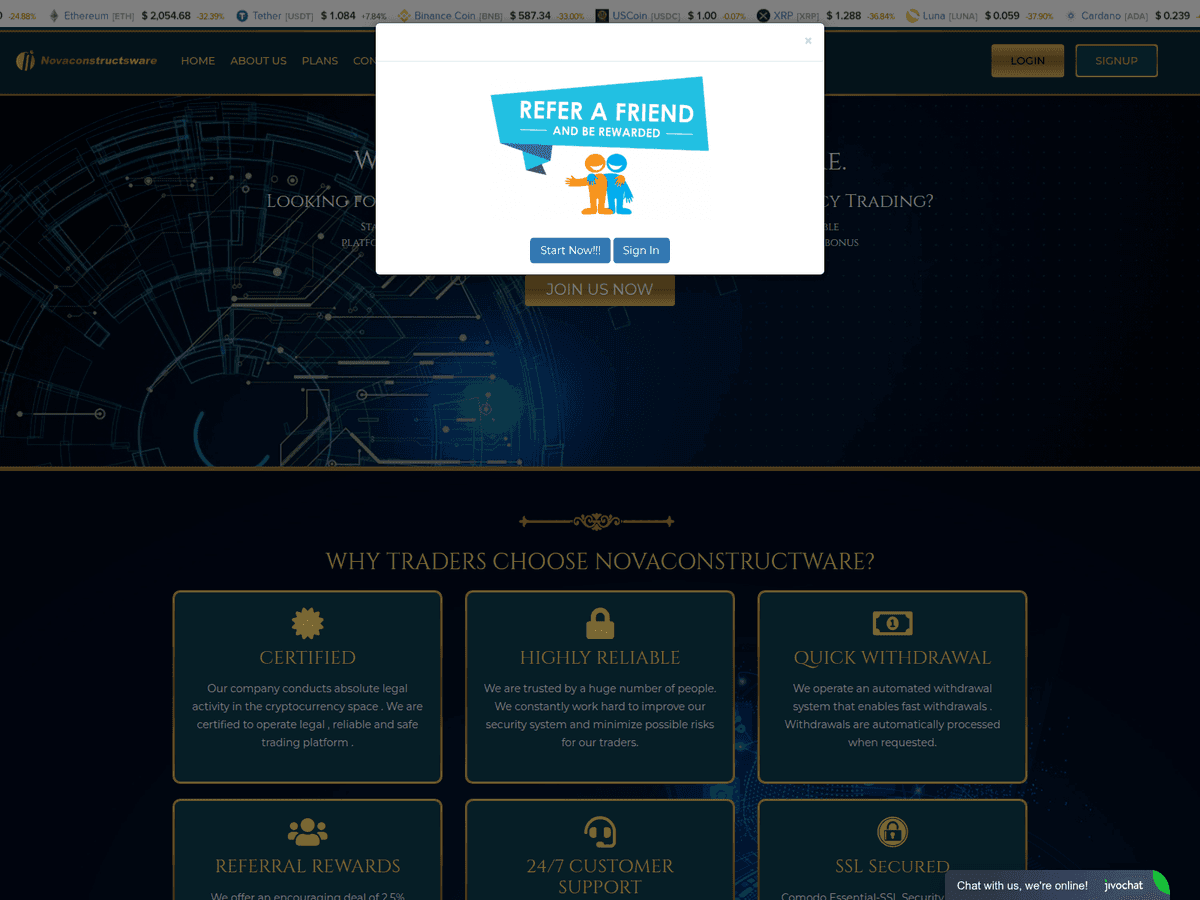 Screenshot von Novaconstructsware