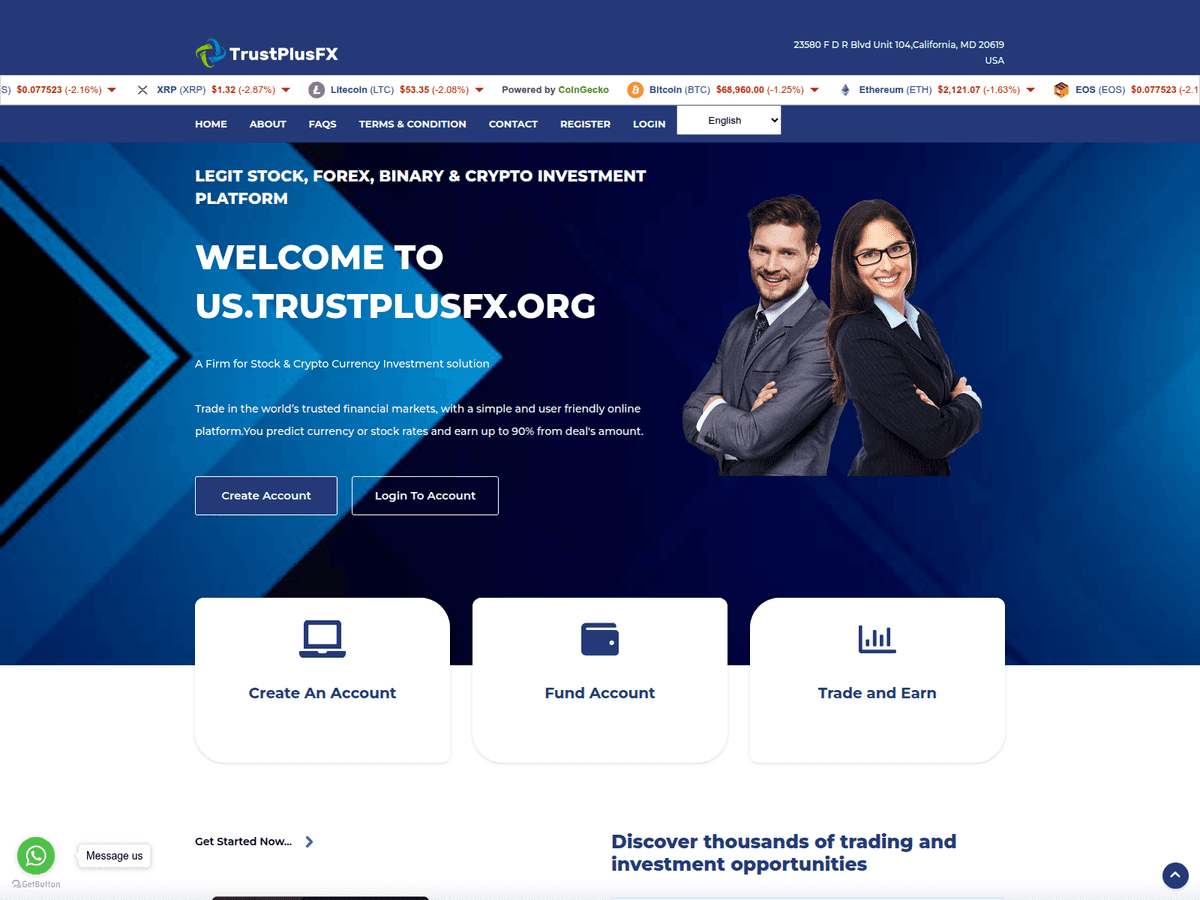 Screenshot von Trustplusfx