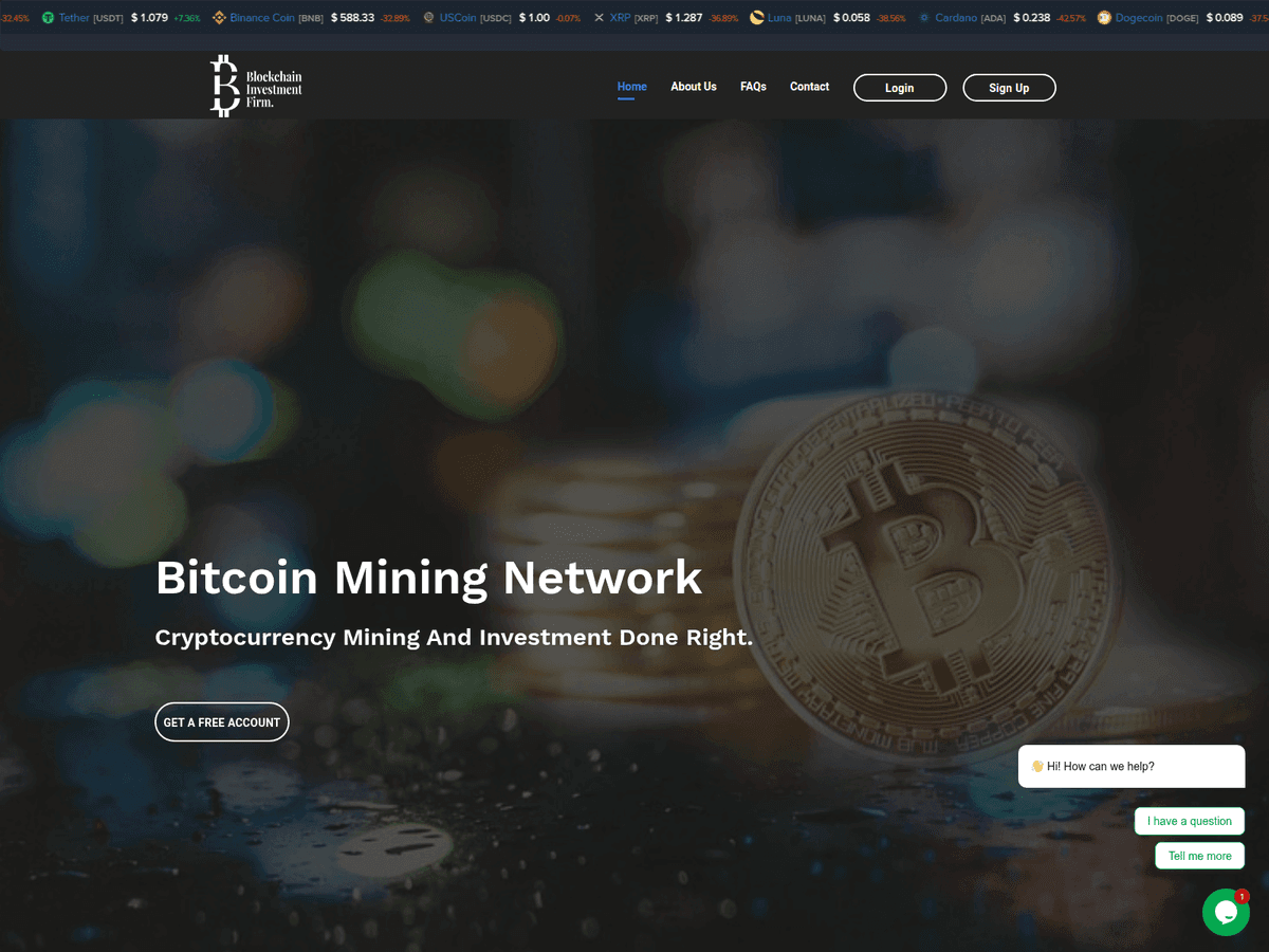 Screenshot von Blockchaininvestmentsfirm